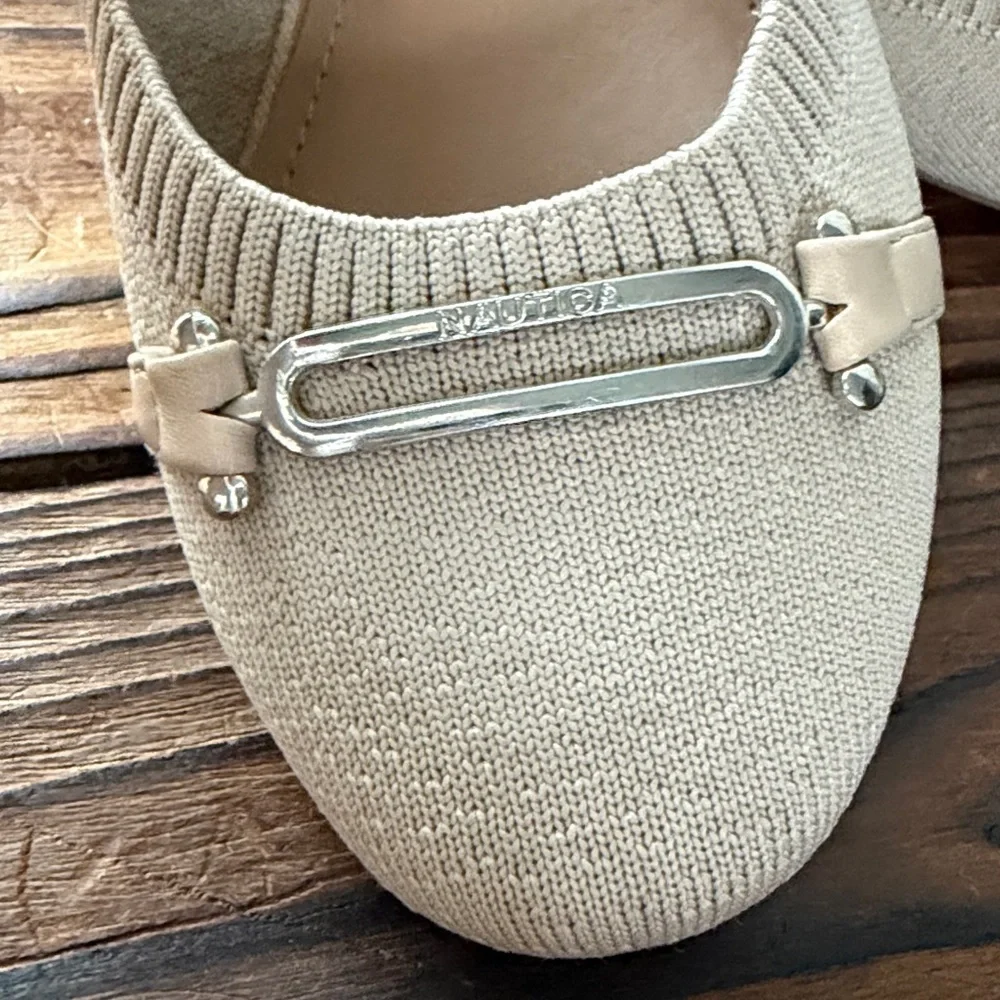 NWT Nautica Tan Women's Ballet Flats with Buckle Detail